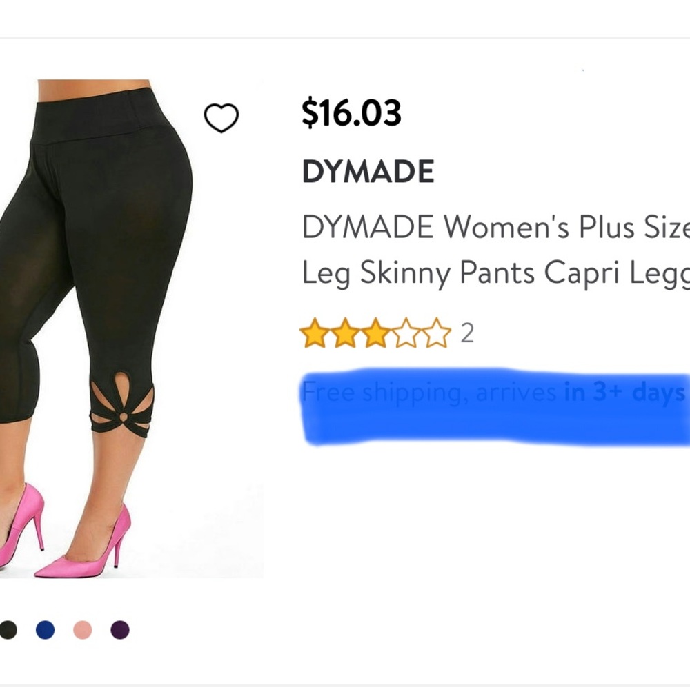 2 New Pair Of Capri Pants W/ Flower Cut-Outs In Legs